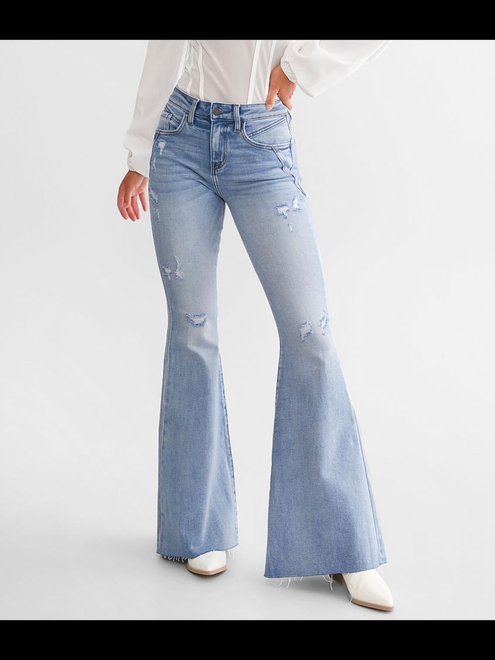 KanCan Light Blue High-Rise Flare Jeans